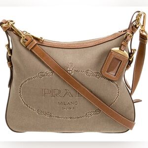 PRADA canvas Canapa logo crossbody 🆕 with dustbag, authenticity, luggage tag